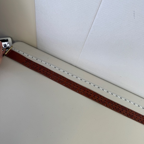 Eddie Bauer Women's Boho Western Brown Tan Genuine Leather Belt Size Medium - Picture 9 of 13